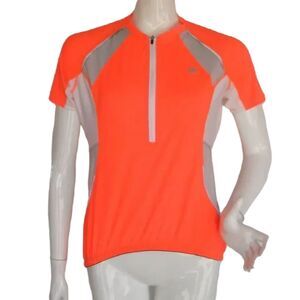 NISHIKI Cycling Jersey M Neon Orange, 1/2 Zip, SS, Reflective